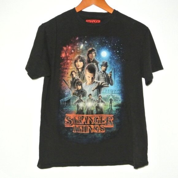 Stranger‎ Things T-shirt Tee Top Black L - Picture 1 of 4